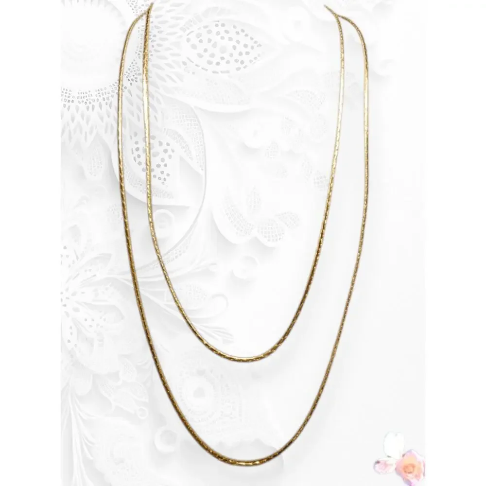 Sarah Coventry Double Chain Layered Necklace Long 24-26" Gold Tone 334 - Picture 1 of 9